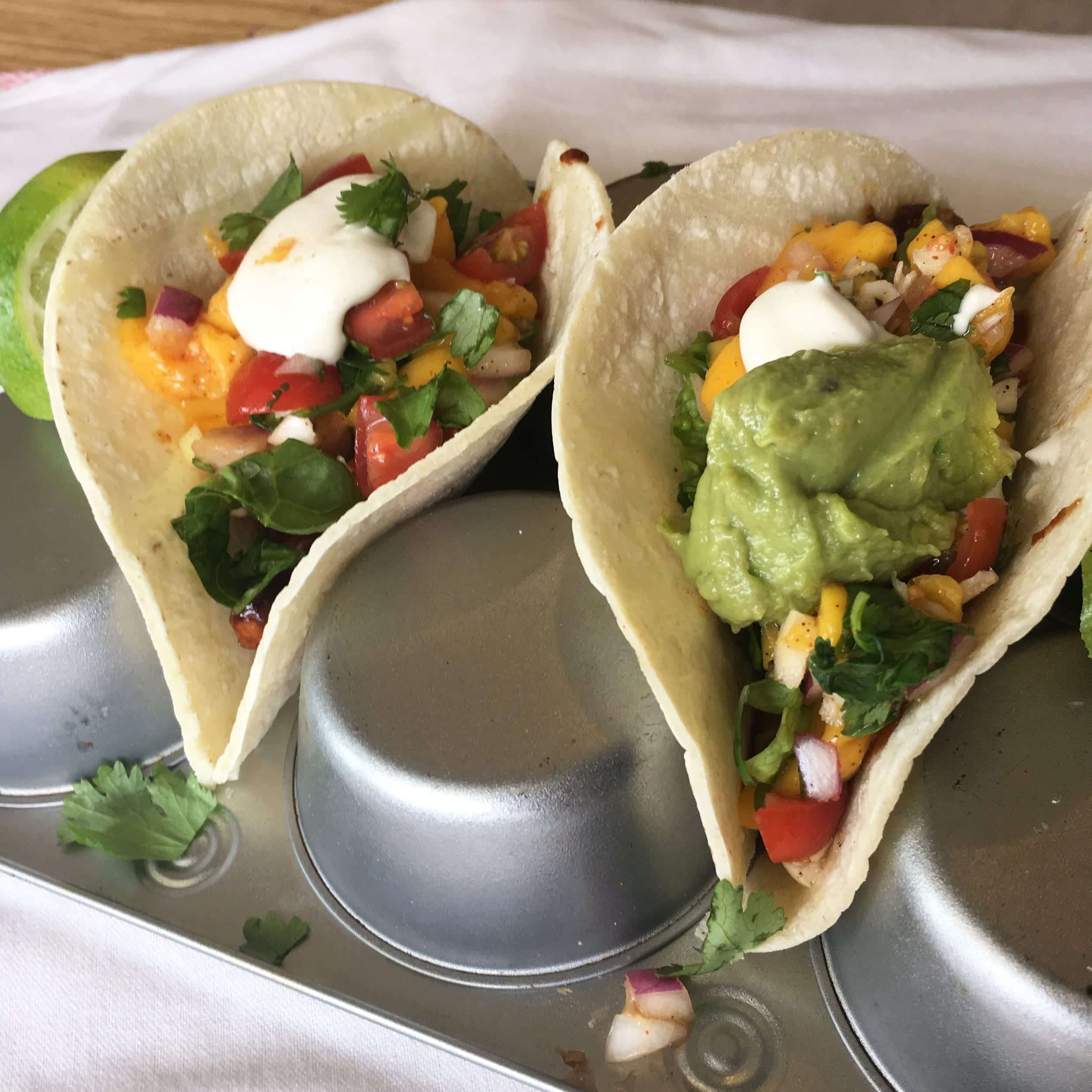 Vegan BBQ Chicken Tacos with Mango Salsa-image