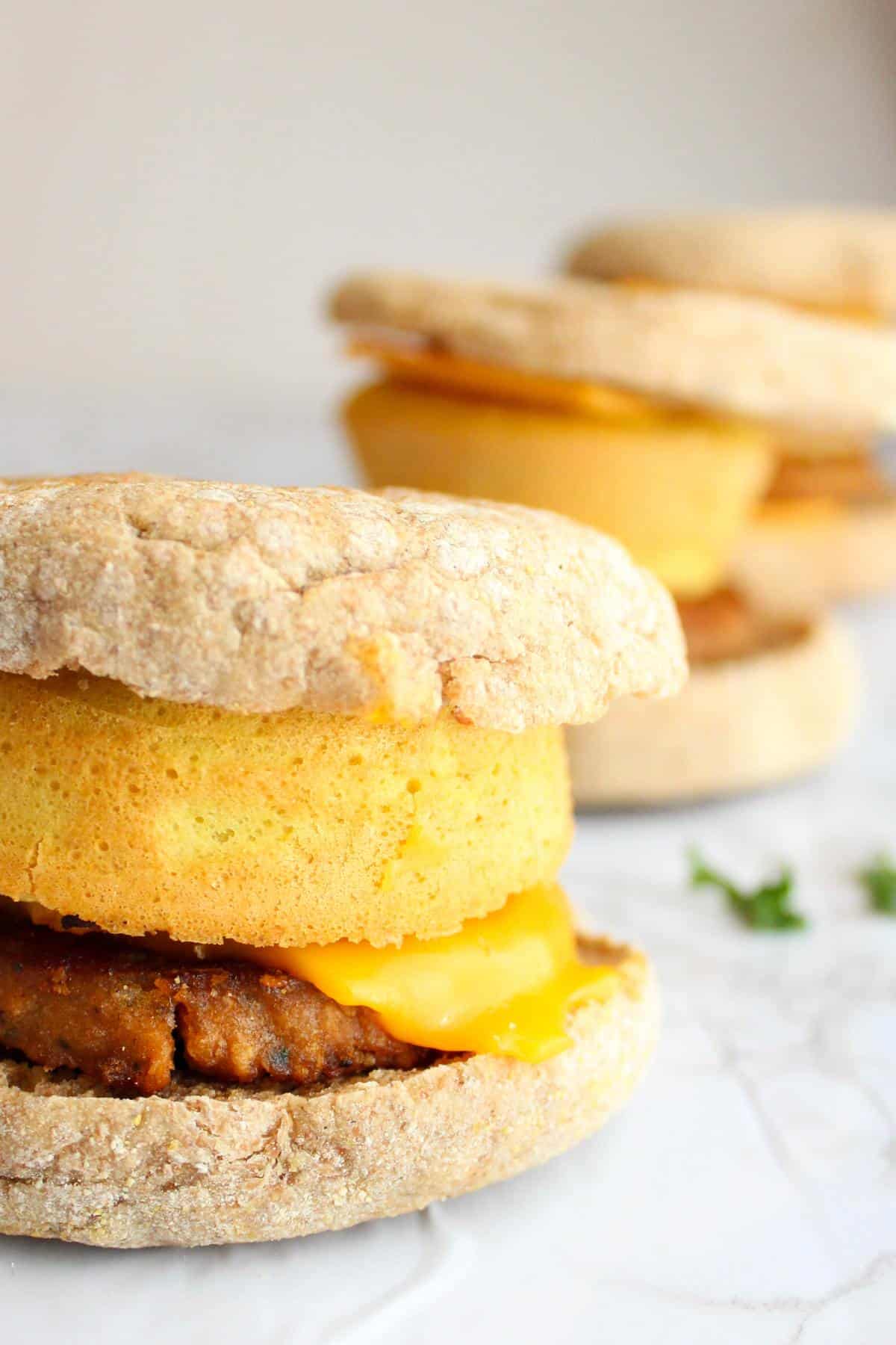 Freezer Sausage, Egg, and Cheese Breakfast Sandwiches - Damn Delicious