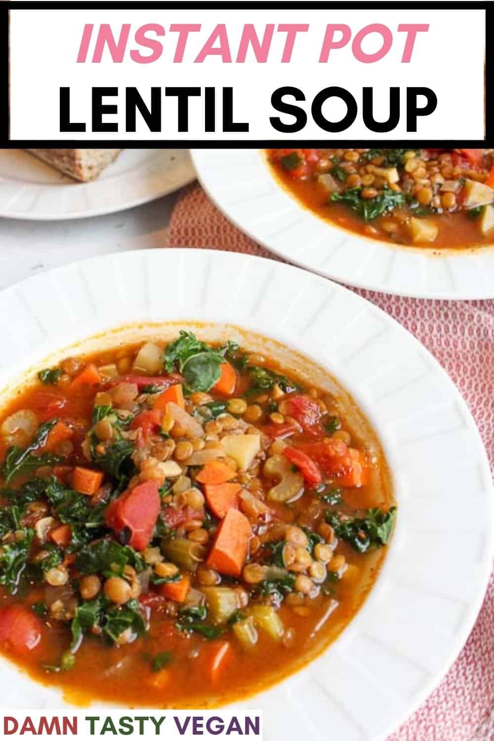 Lentil and vegetable soup - Damn Tasty Vegan