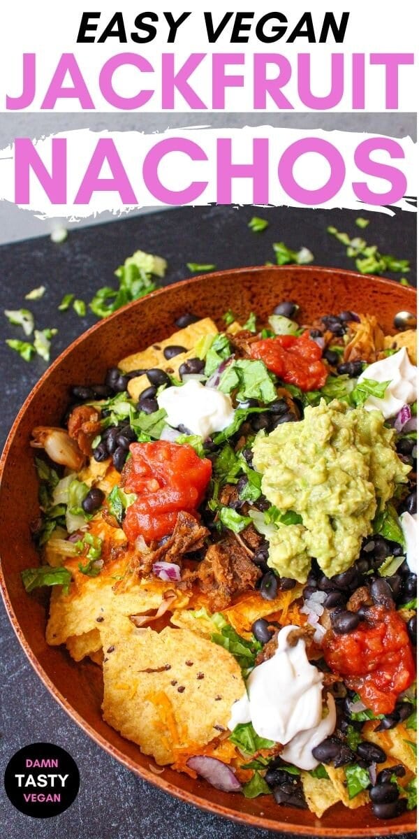 Vegan jackfruit nachos