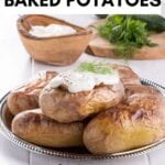 baked potatoes topped with sour cream