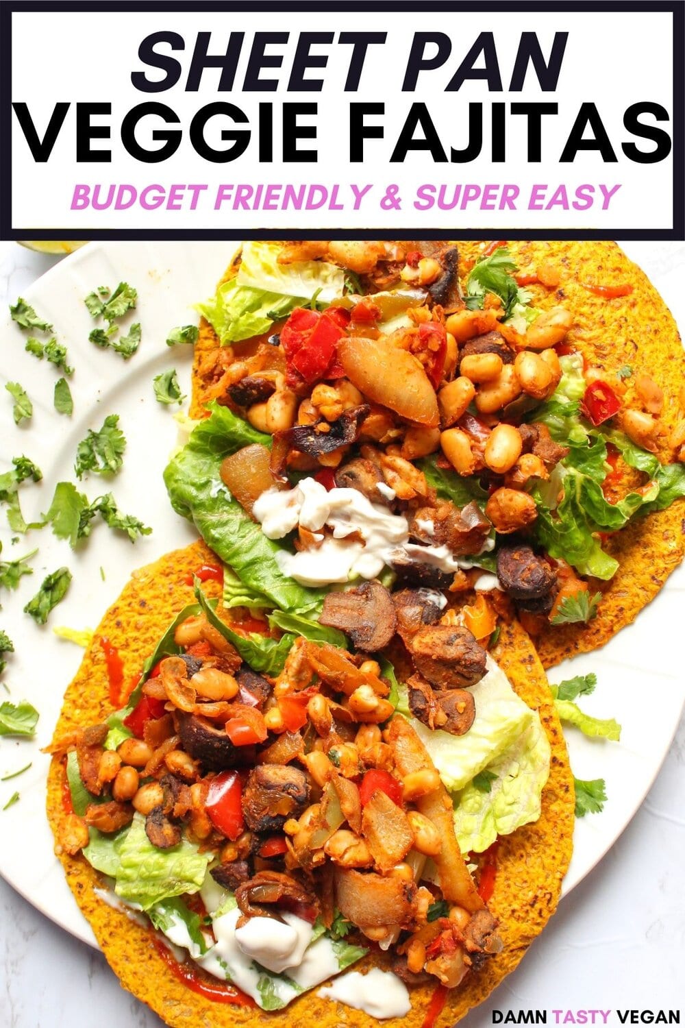 Quick and easy vegan baking sheet fajitas Damn Tasty Vegan