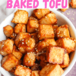 sesame ginger baked tofu in a bowl