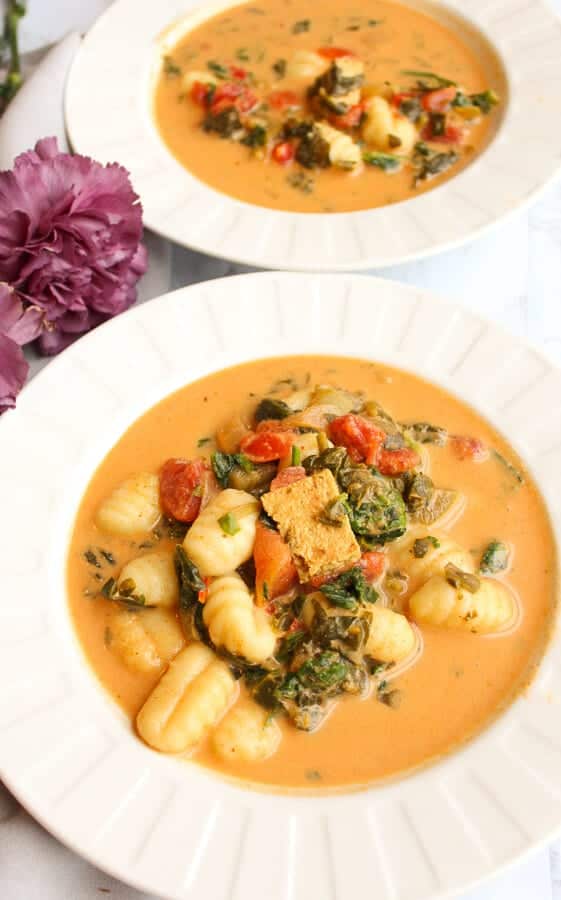 Coconut curry gnocchi soup