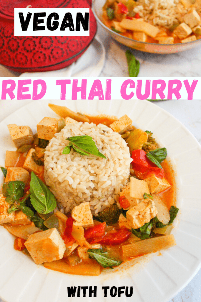 Vegan red Thai curry with tofu