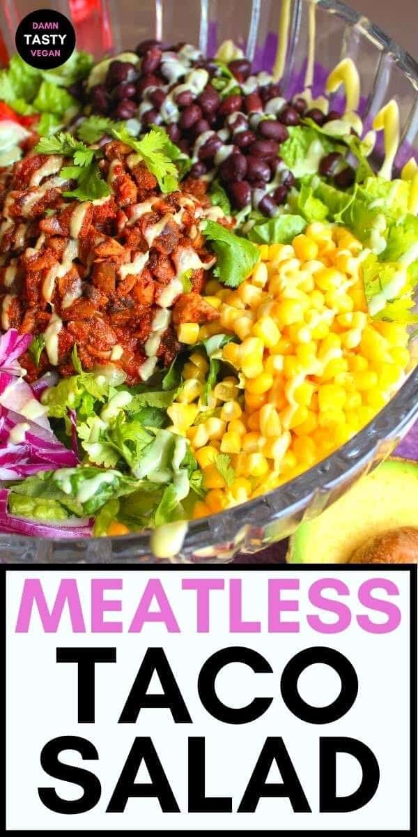 Pinterest image for vegan taco salad