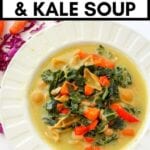 Pesto kale and white bean soup