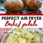 pinterest image for air fryer baked potato