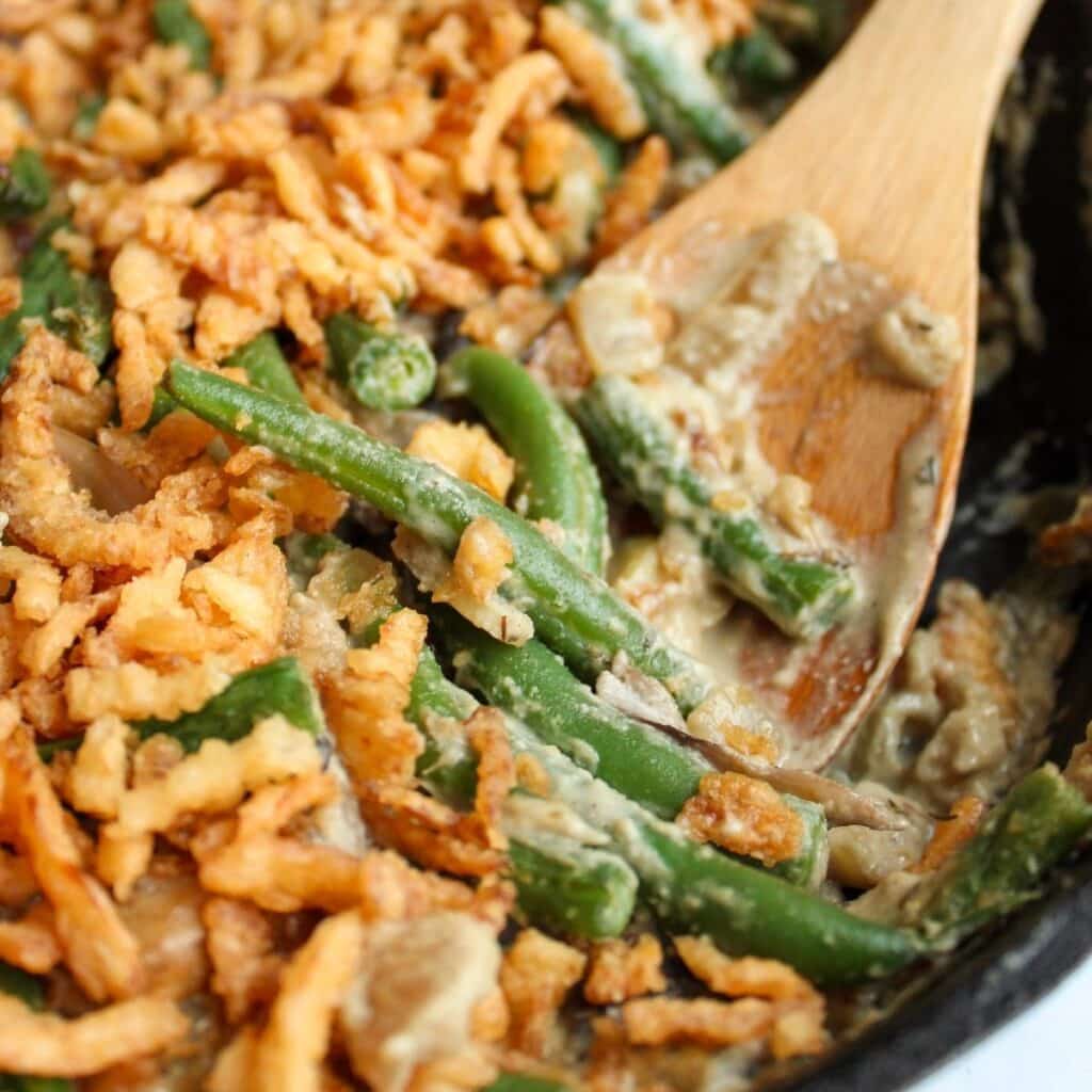 Dairy free green bean casserole (super easy) Damn Tasty Vegan