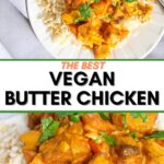 Plate of vegan butter chicken