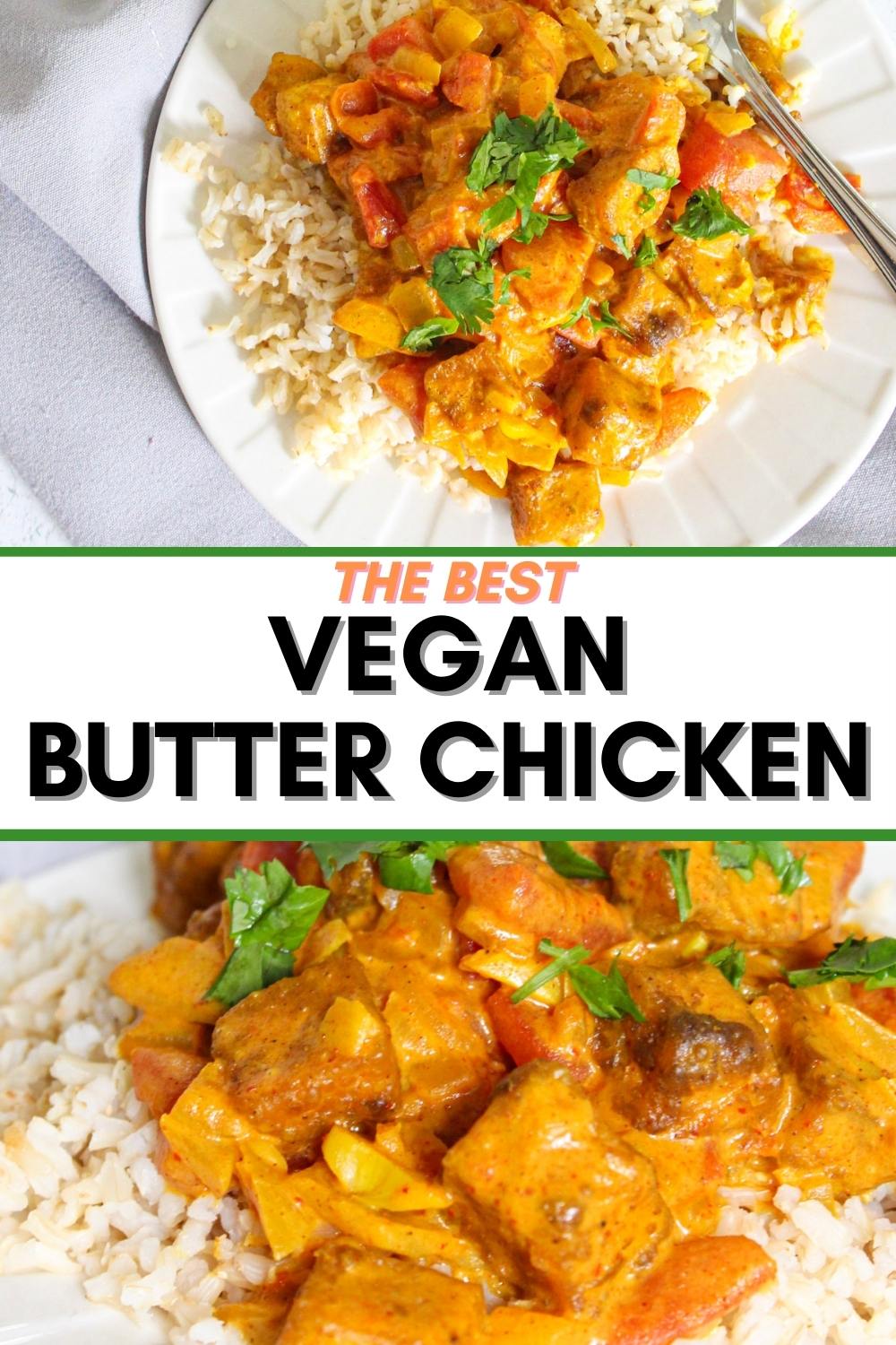 Plate of vegan butter chicken