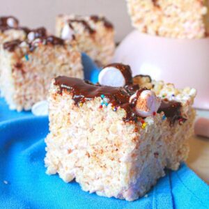 Close up of vegan rice crispy treats