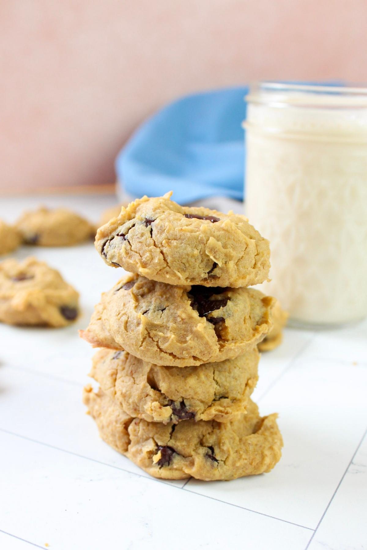 Chickpea cookies stacked on each other