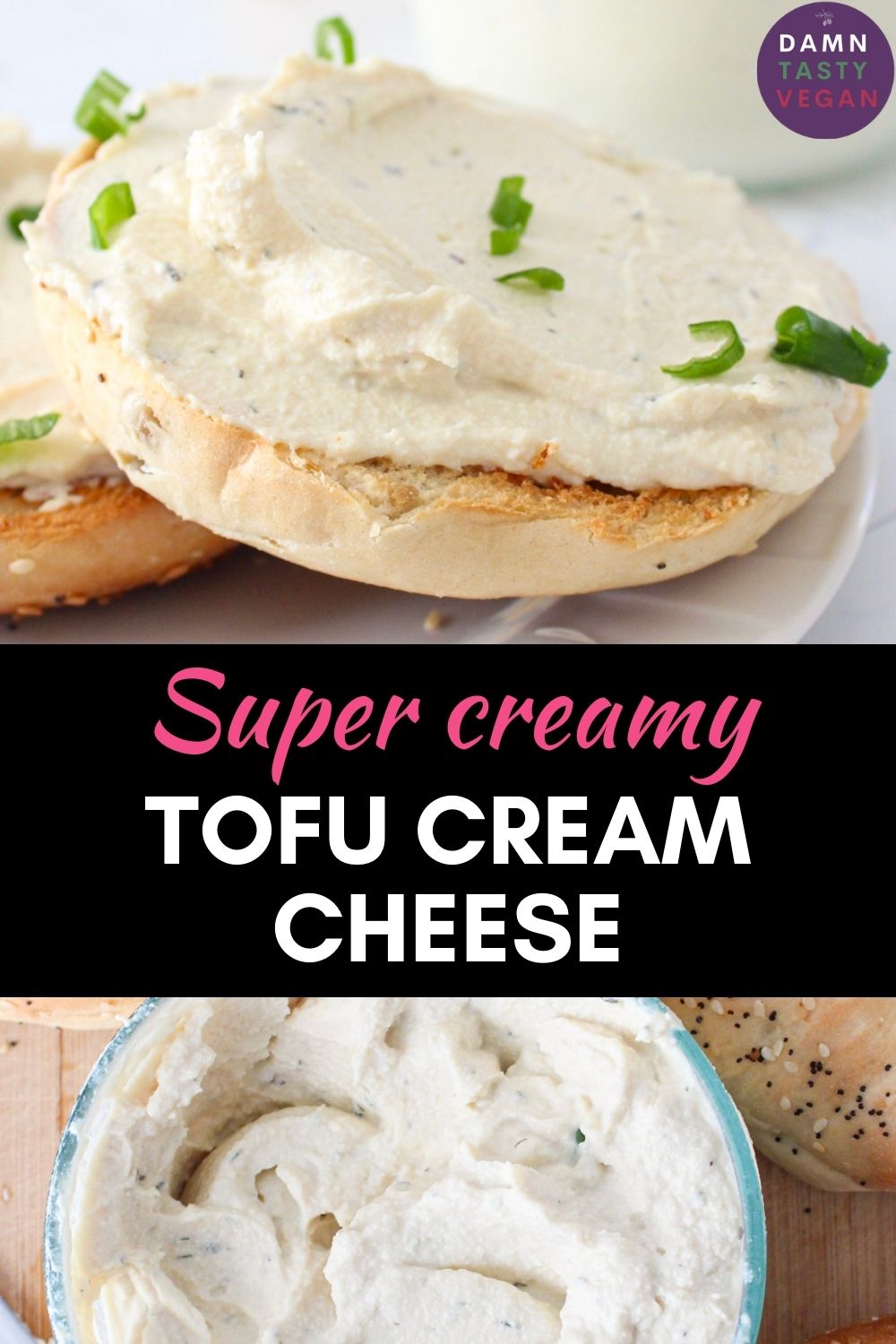 Pinterest image for tofu cream cheese