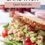 Pinterest image for vegan chicken salad sandwich.