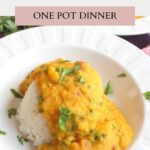 Pinterest image for instant pot red lentil recipe
