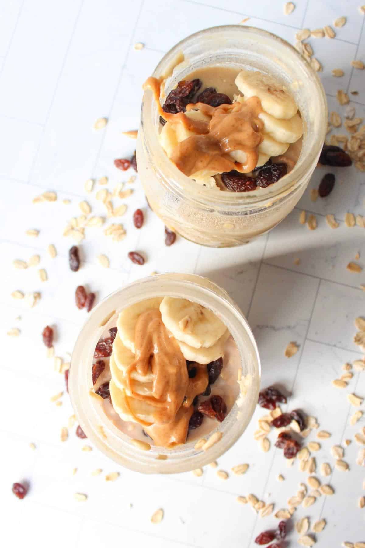 High Protein Peanut Butter Overnight Oats