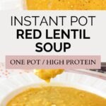 Red lentil soup pinterest image