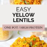 Yellow lentil dal pinterest image