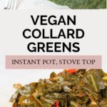 Pinterest image for vegan collard greens