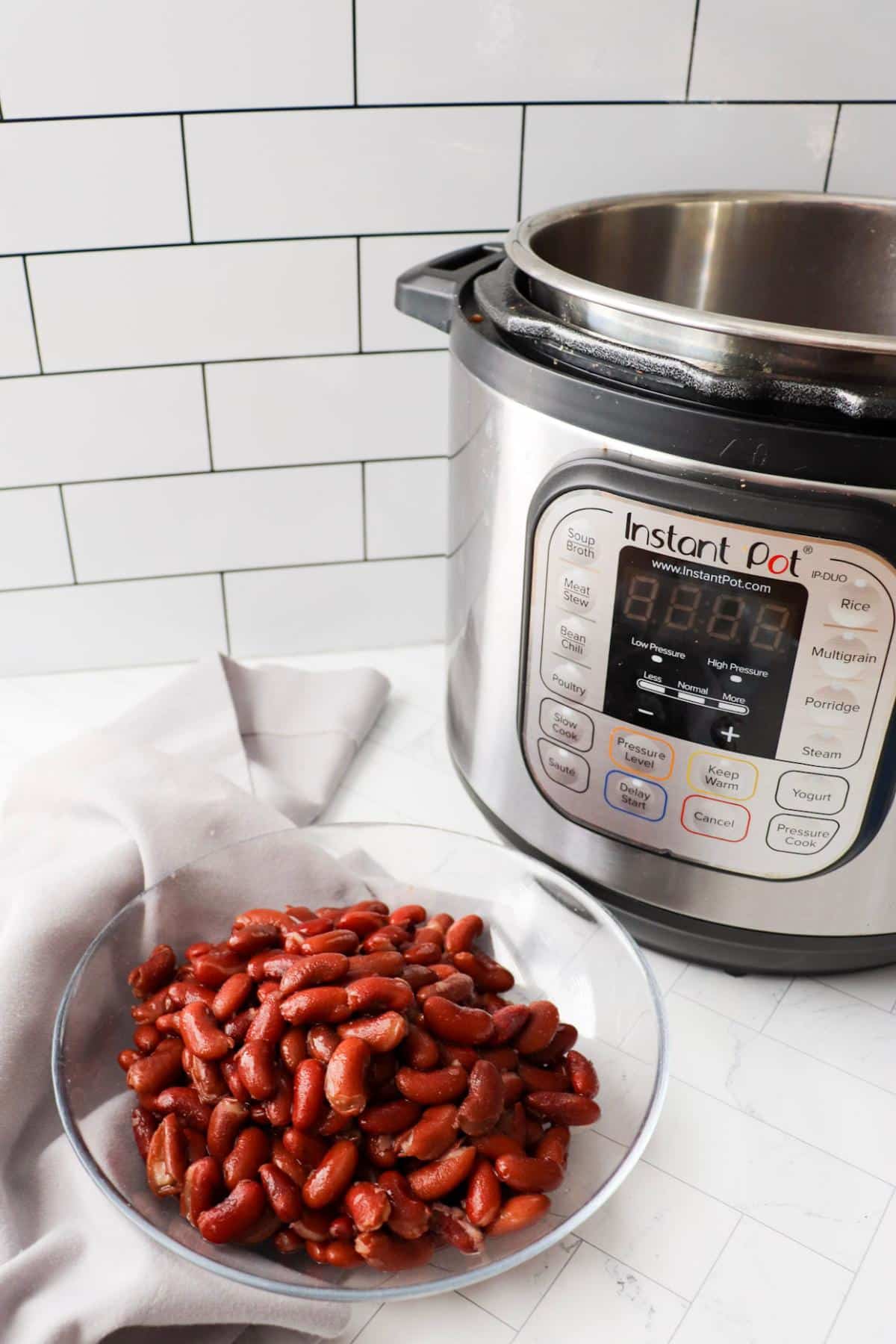 Bowl of instant pot cooked kidney beans in a bowl.